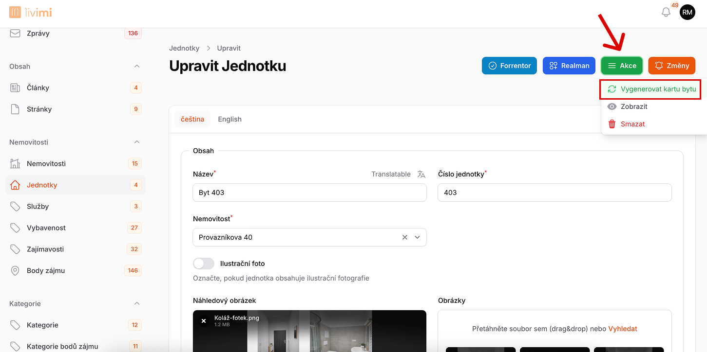 Generování PDF karty